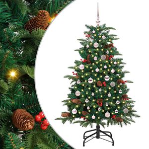 vidaXL Kunstig juletre med 150 LED gr&oslash;nn 150 cm PVC og Metall og Plast