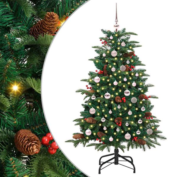 vidaXL Kunstig juletre med 150 LED gr&oslash;nn 150 cm PVC og Metall og Plast