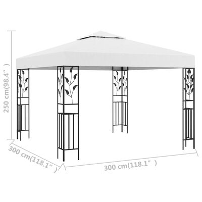 vidaXL Paviljong 3x3 m hvit 180 g/m²