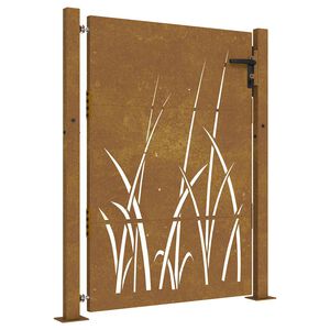 vidaXL Hageport 100x150 cm cortenst&aring;l gressdesign