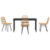 vidaXL Hage Spisegruppe 5 pcs Brun Pulverlakkert st&aring;l