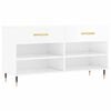 vidaXL Skobenk h&oslash;yglans hvit 102x35x55 cm konstruert tre