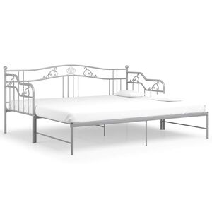 vidaXL Uttrekkbar ramme til sovesofa gr&aring; metall 90x200 cm