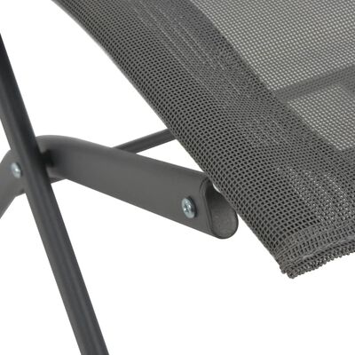 vidaXL Foldbare utestoler 4 stk grå stål og textilene