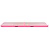 vidaXL Oppblåsbar gymnastikkmatte med pumpe 500x100x10 cm PVC rosa