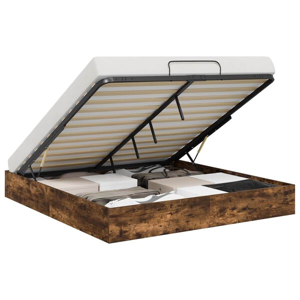 vidaXL Ottoman sengeramme R&oslash;kt Eik 203 x 160 x 25 cm Konstruert tre