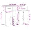 vidaXL Tre skap med skuff Svart 88,5 x 30,5 x 73 cm Konstruert tre