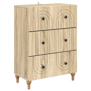 vidaXL Skuffeskap Sonoma eik 66 x 34,5 x 90 cm Konstruert tre
