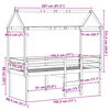 vidaXL Høyseng med tak voksbrun 75x190 cm heltre furu