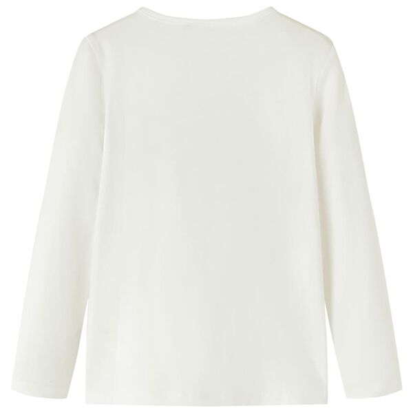 T-skjorte for barn med lange ermer ecru 128