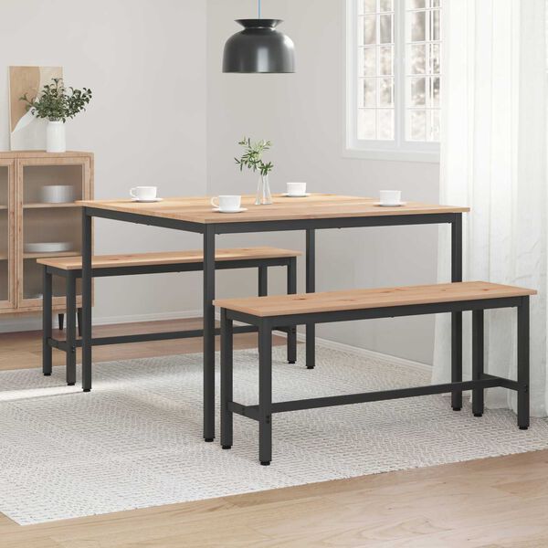 vidaXL Spisebord Naturlig 110 x 110 x 75 cm Massiv furu