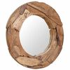 vidaXL Dekorativt speil teak 80 cm rundt