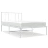 vidaXL Sengeramme i metall uten madrass med hodegavl hvit 75x190 cm