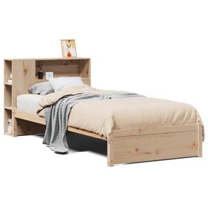 vidaXL Seng med bokhylle uten madrass 75x190 cm heltre furu