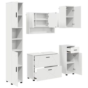 vidaXL Baderomsinnredningssett 5 stk. Hvit 35 x 30 x 192 cm