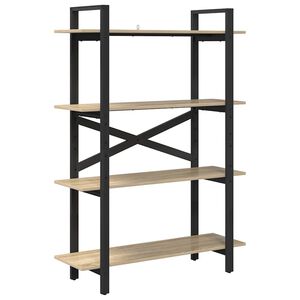 vidaXL Bokhylle 4 niv&aring;er 100 x 33,5 x 140 cm Konstruert tre Sonoma eik