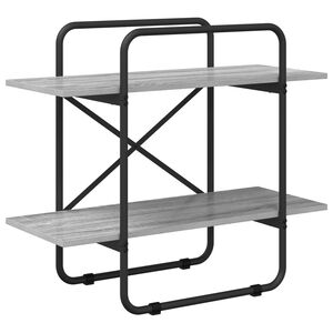 vidaXL Bokhylle 2 niv&aring;er 80 x 35 x 70 cm PB Gr&aring; Sonoma