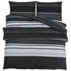 vidaXL Dynetrekksett svart stripe 240x220 cm bomull