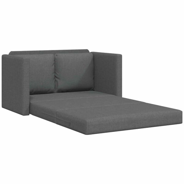 vidaXL Sammenleggbar Sofa seng M&oslash;rkegr&aring; 112 x 60 x 55 cm stoff