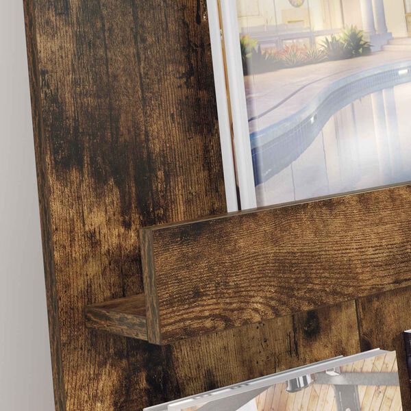 vidaXL Magasinreol med hylle R&oslash;kt eik 51 x 11 x 102 cm Konstruert tre