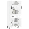 vidaXL Highboard hvit 69,5x34x180 cm konstruert tre