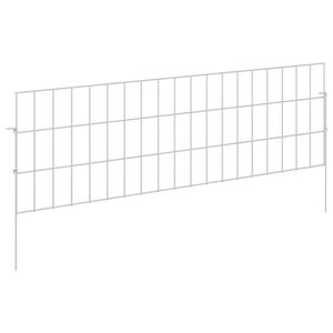 vidaXL Hagefence med spyd 48 stk. 95 x 30 cm Galvanisert st&aring;l S&oslash;lv