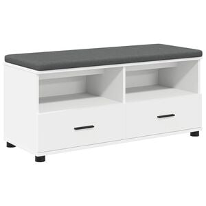 vidaXL Gangbenk Hvit 100 x 38 x 46 cm Konstruert treverk og stoff