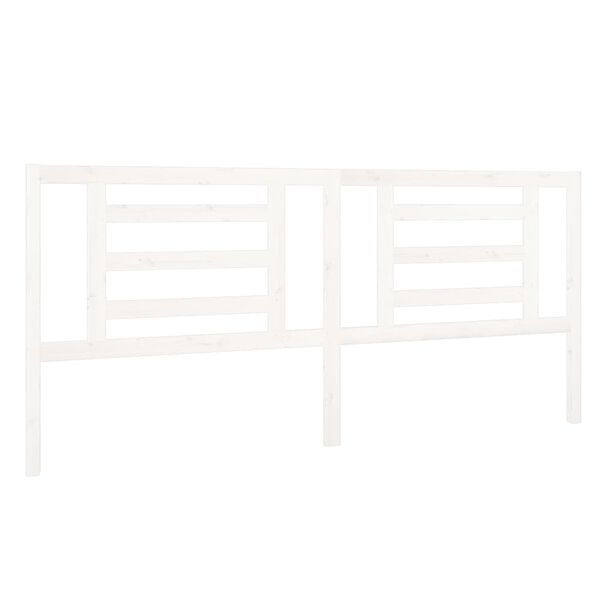 vidaXL Sengegavl hvit 206x4x100 cm heltre furu