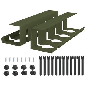 vidaXL Bordplate for kabelh&aring;ndtering 2 stk. Olivengr&oslash;nn
