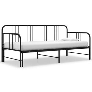 vidaXL Uttrekkbar ramme til sovesofa svart metall 90x200 cm