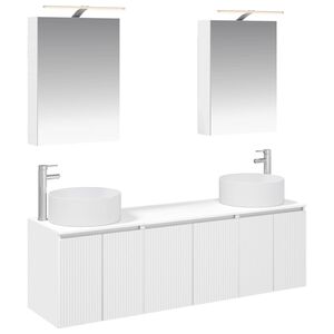 vidaXL Baderomsskapsett 5 pcs Hvit Konstruert tre