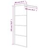 vidaXL Dusjvegg svart 80x195 cm halvfrostet ESG-glass