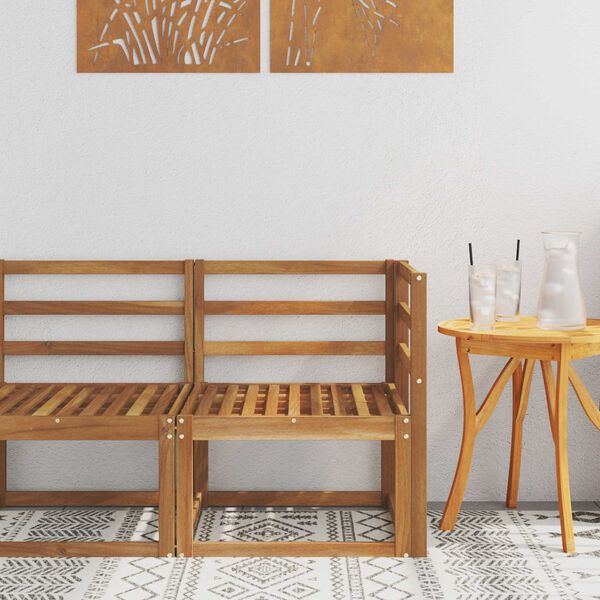 vidaXL Ute Hj&oslash;rnesofa Solid akasietre Naturlig 63 x 63 x 73 cm