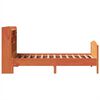 vidaXL Seng med bokhylle uten madrass voksbrun 100x200 cm heltre furu