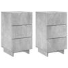 vidaXL Nattbordskap 2 pcs Betonggr&aring; 33,5 x 34,5 x 60 cm Konstruert tre