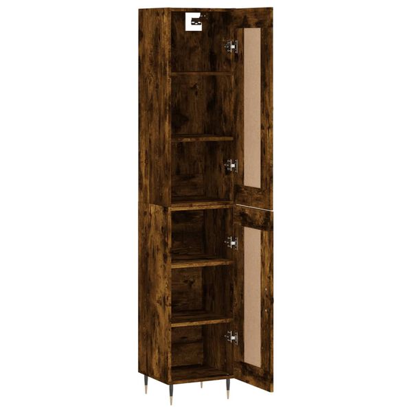 vidaXL Highboard r&oslash;kt eik 34,5x34x180 cm konstruert tre