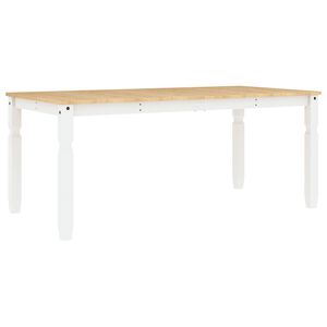 vidaXL Spisebord Corona hvit 180x90x75 cm heltre furu