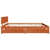 vidaXL Sengestamme med hodegjerde Vokset Brun 180 x 200 cm Massiv furu