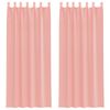 vidaXL Voile gardiner med stanglommer 2 stk rosa