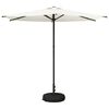 vidaXL Hageparasol med base 270 x 270 cm Polyester Rektangul&aelig;r Krem
