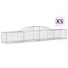 vidaXL Gabionkurver buede 5 stk 300x50x40/60 cm galvanisert jern
