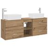 vidaXL Baderomsskapsett 3 stk. Artisan eik 136 x 35 x 80 cm