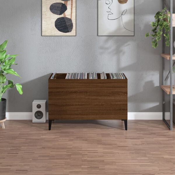 vidaXL Hifi-benk brun eik 74,5x38x48 cm konstruert tre