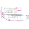 vidaXL Sengeramme i metall med hodegavl hvit 120x200 cm