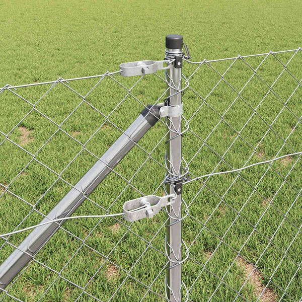 vidaXL Gjerdep&aring;le s&oslash;lv 25 x 1 m (60 x 60 mm mesh) St&aring;l