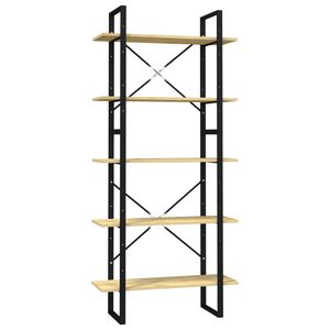 vidaXL Bokhylle 5 niv&aring;er brun 80x30x175 cm heltre furu