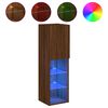 vidaXL TV-benk med LED-lys brun eik 30,5x30x102 cm
