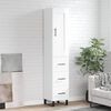 vidaXL Highboard h&oslash;yglans hvit 34,5x34x180 cm konstruert tre