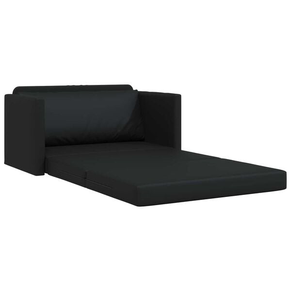 vidaXL Sammenleggbar Sofa seng Svart 124 x 71 x 78 cm PVC