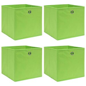 vidaXL Oppbevaringsbokser 4 stk gr&oslash;nn 32x32x32 cm stoff